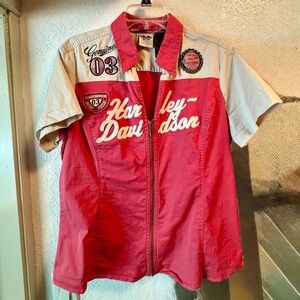 Harley-Davidson Pink and Cream Shirt
